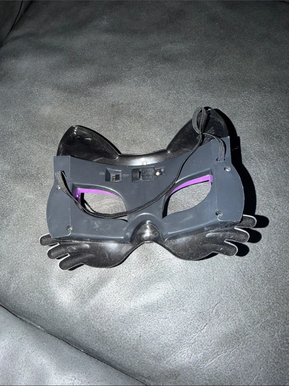 Fortnite gaming Cat Eye Costume Mask - Black with Purple Accents by